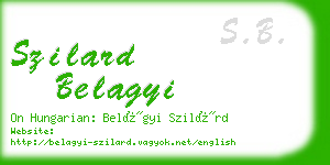 szilard belagyi business card